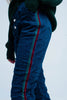 Blue Baggy Jeans Multi-Color Side Stripe