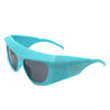 Thalia - Square Chunky Wrap Around Tinted Oversize Fashion Sunglasses