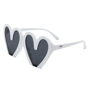 Skylette - Heart Shaped Oversized Party Fashion Sunglasses