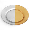 GILT MEZZO Set/4 Gold/Silver Dinner Plates