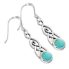 Boucles d'oreilles en argent avec nœud de trinité celtique turquoise