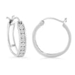 .925 Sterling-Silver Diamond Accent Channel Set Style Hoop Earring