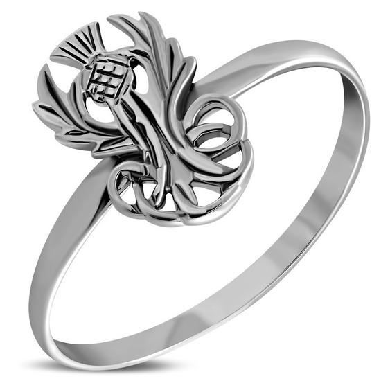 Bague en argent sterling chardon écossais