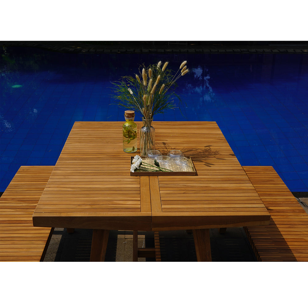 ROSSIO - Herman 3 Pieces Teak Patio Dining Set