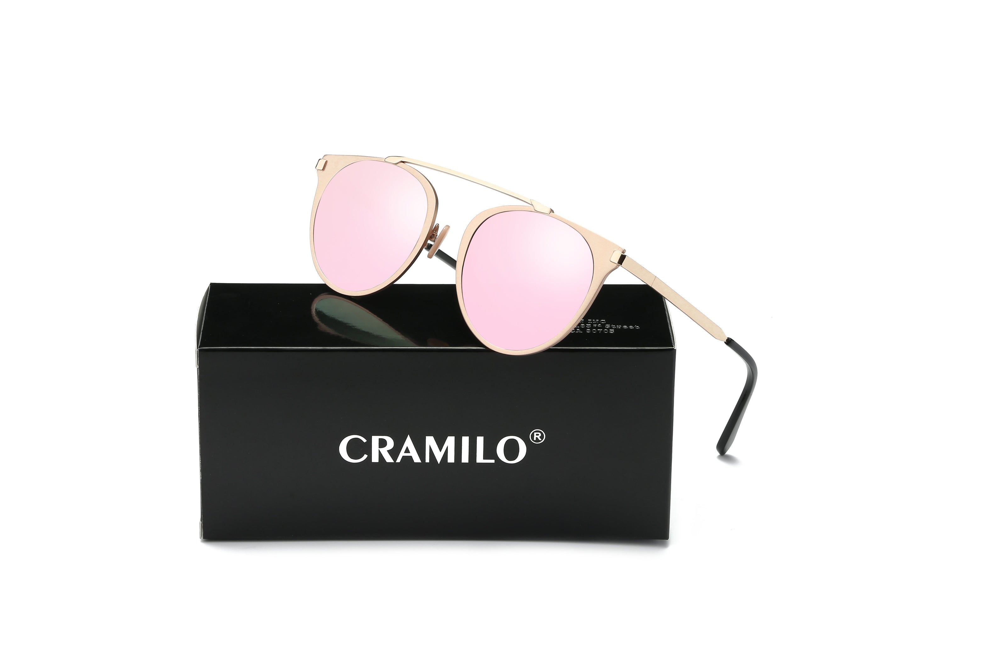 FRISCO | Modern Horn Rimmed Metal Frame Round Sunglasses