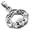 Pendentif en argent à nœud celtique Claddagh