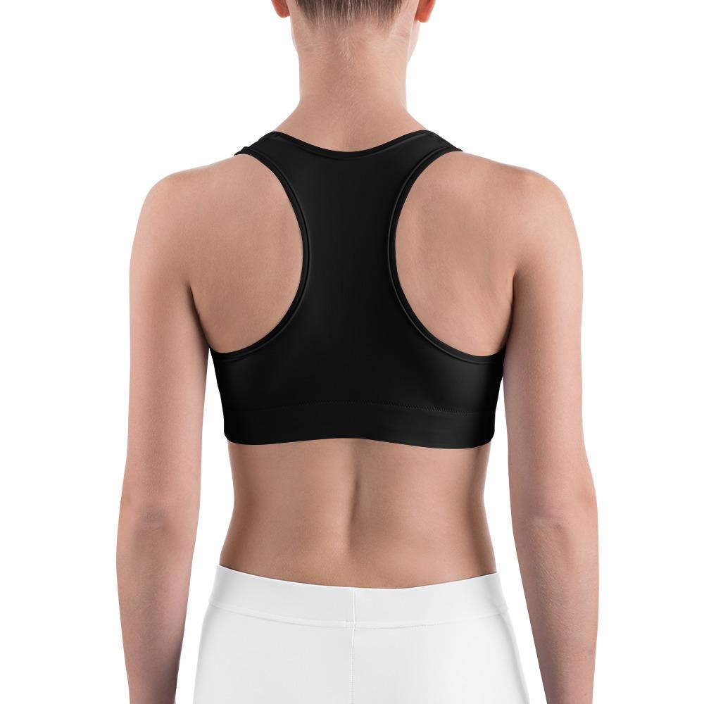 Women's Moisture Wicking Trademark Sports Bra (White & Black Piping)