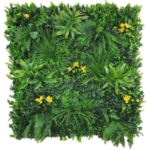 Yellow Rose Artificial Vertical Garden / Fake Green Wall