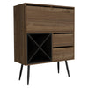 Bar Octupos, One Cabinet, Two Drawers - Mahogany / Black