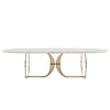 Italian Gold Modern Marble and Stainless Steel Table 6 Chairs