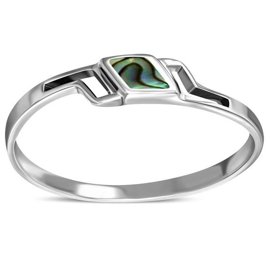 Bague en argent avec coquille d'ormeau