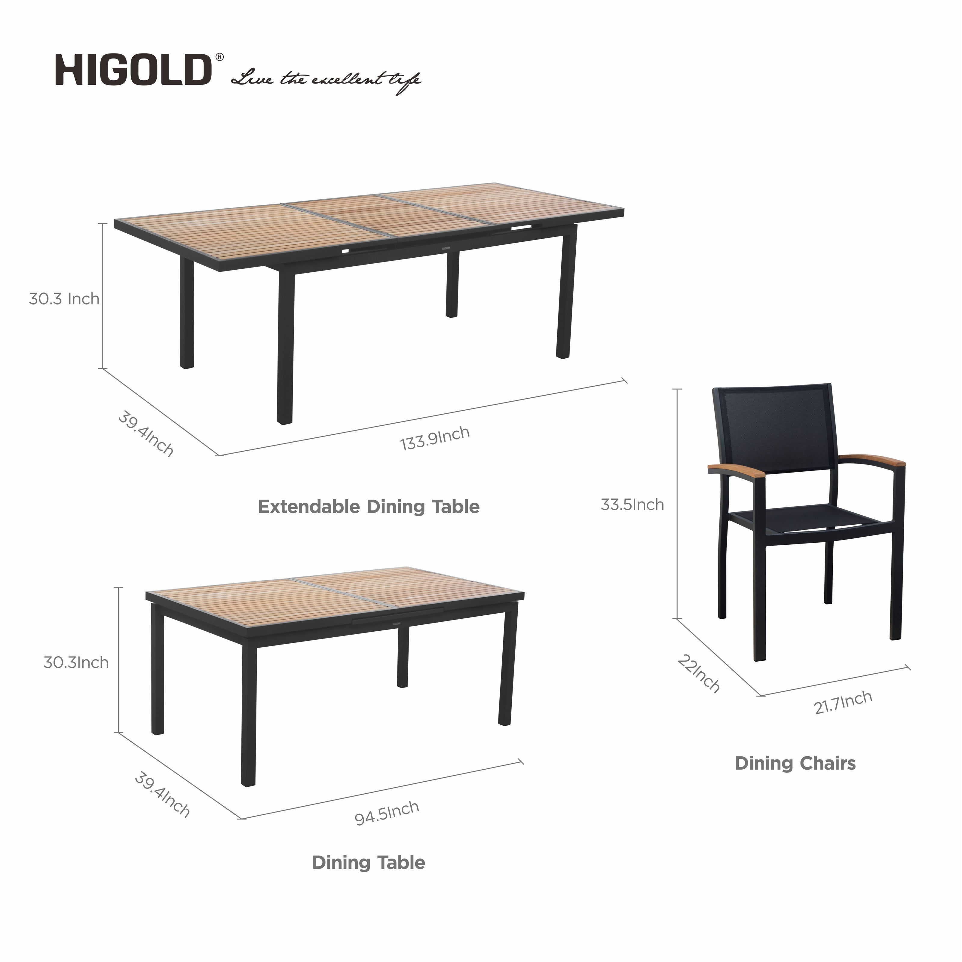 FSC Teak Aluminum Outdoor Dining Set