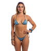 The Harlow Cheeky String Bikini Bottom in Smokey Blue