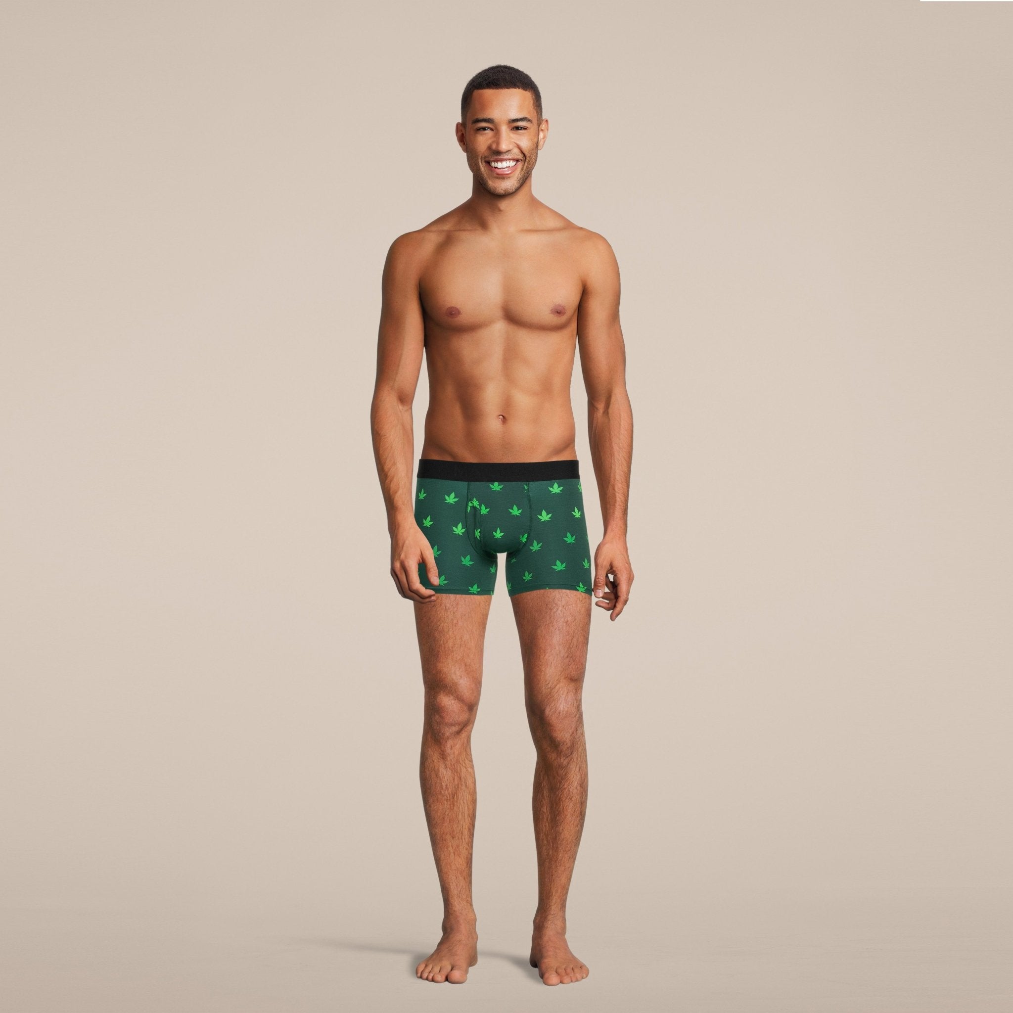 Men's Weed Boxer Brief Underwear With Pouch