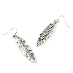 Boucles d'oreilles feuille de lys en argent