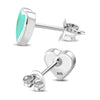 Turquoise Heart Stud Silver Earrings