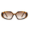 Glittera - Rectangle Retro Oval Chic Round Lens Leaf Design Fashion Sunglasses