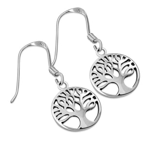 Boucles d'oreilles en argent petit arbre de vie