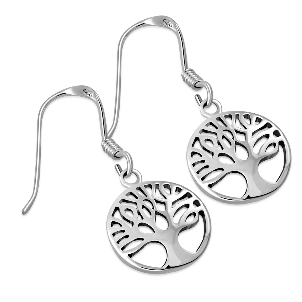 Boucles d'oreilles en argent petit arbre de vie