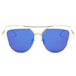 Galveston - Women's Brow Bar Mirrored Lens Cat Eye Sunglasses