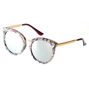 ELWOOD | Vintage Oversized Round Mirrored Lens Horned Rim Sunglasses