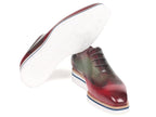 Paul Parkman Oxfords Smart Casual Wingtip pour hommes Bordeaux et vert