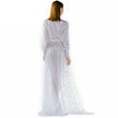 Robe longue transparente sexy blanche