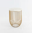 Mie Side Table - Carrara Marble Top & Gold Base