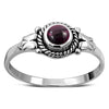 Ethnic Style Garnet Stone Silver Ring