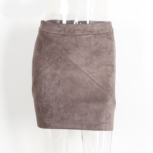 Vintage Leather Suede Pencil Skirt