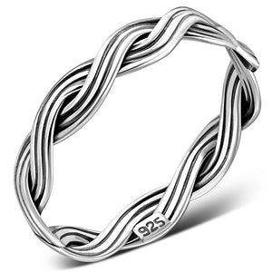 Bague en argent sterling avec nœud tressé