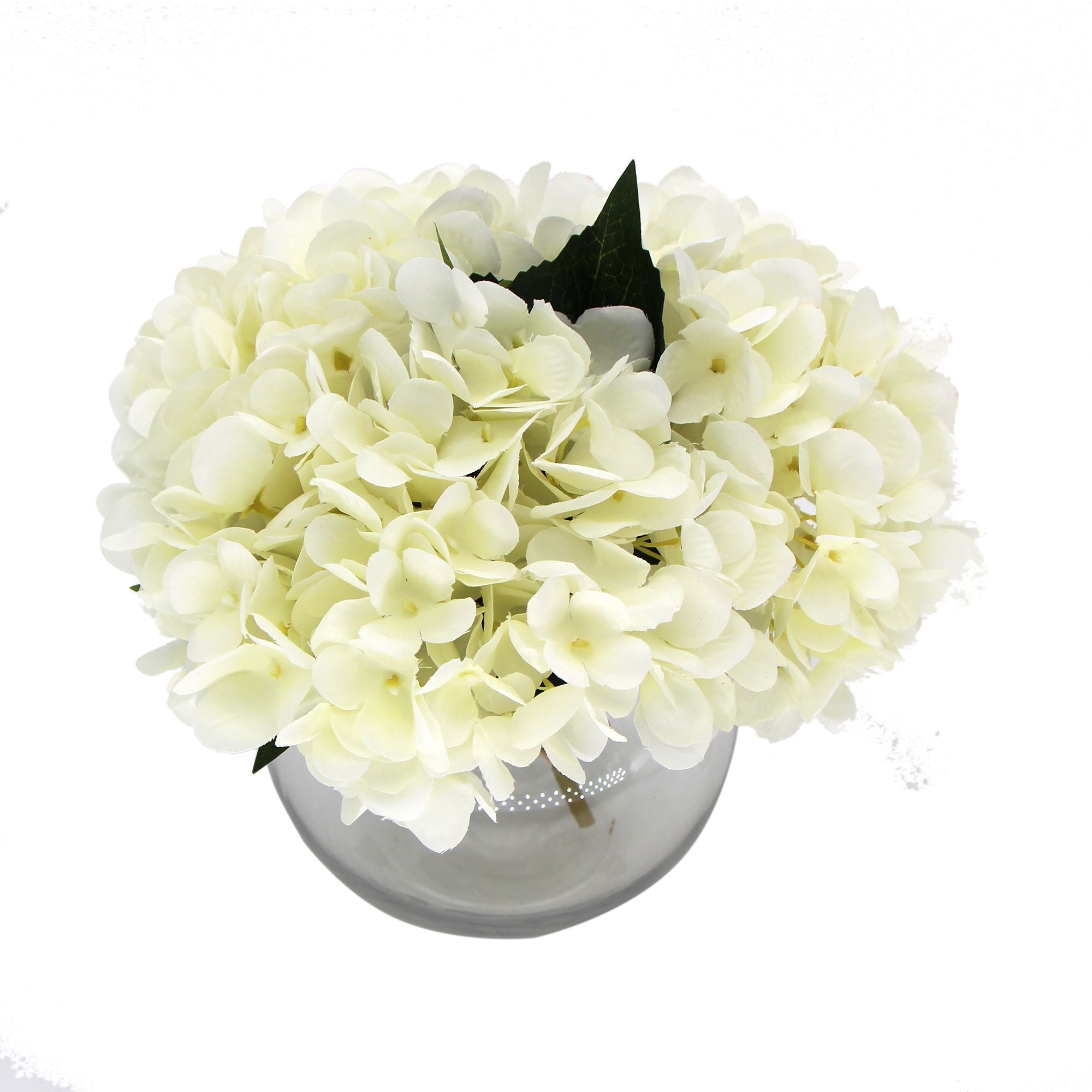 Premium Faux Hydrangea With Glass Vase