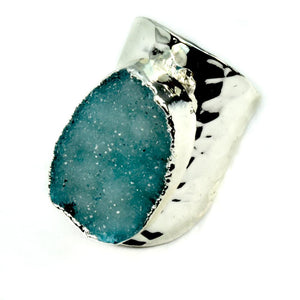 Bague tendance Amy Druzy en argent-bleu sarcelle