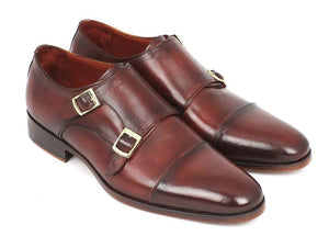 Paul Parkman pour hommes Cap-Toe Double Monkstraps Marron (ID#0457-BRW)