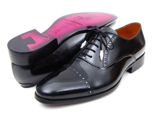 Paul Parkman Chaussures habillées noires Captoe Oxfords pour hommes (ID#78RG61)