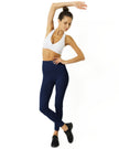 High Waisted Yoga Leggings - Navy Blue