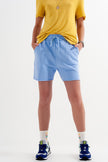 Short slim d'ensemble en jersey, plus court, en bleu