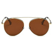 Bethel - Retro Mirrored Lens Teardrop Aviator Sunglasses