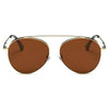 Bethel - Retro Mirrored Lens Teardrop Aviator Sunglasses