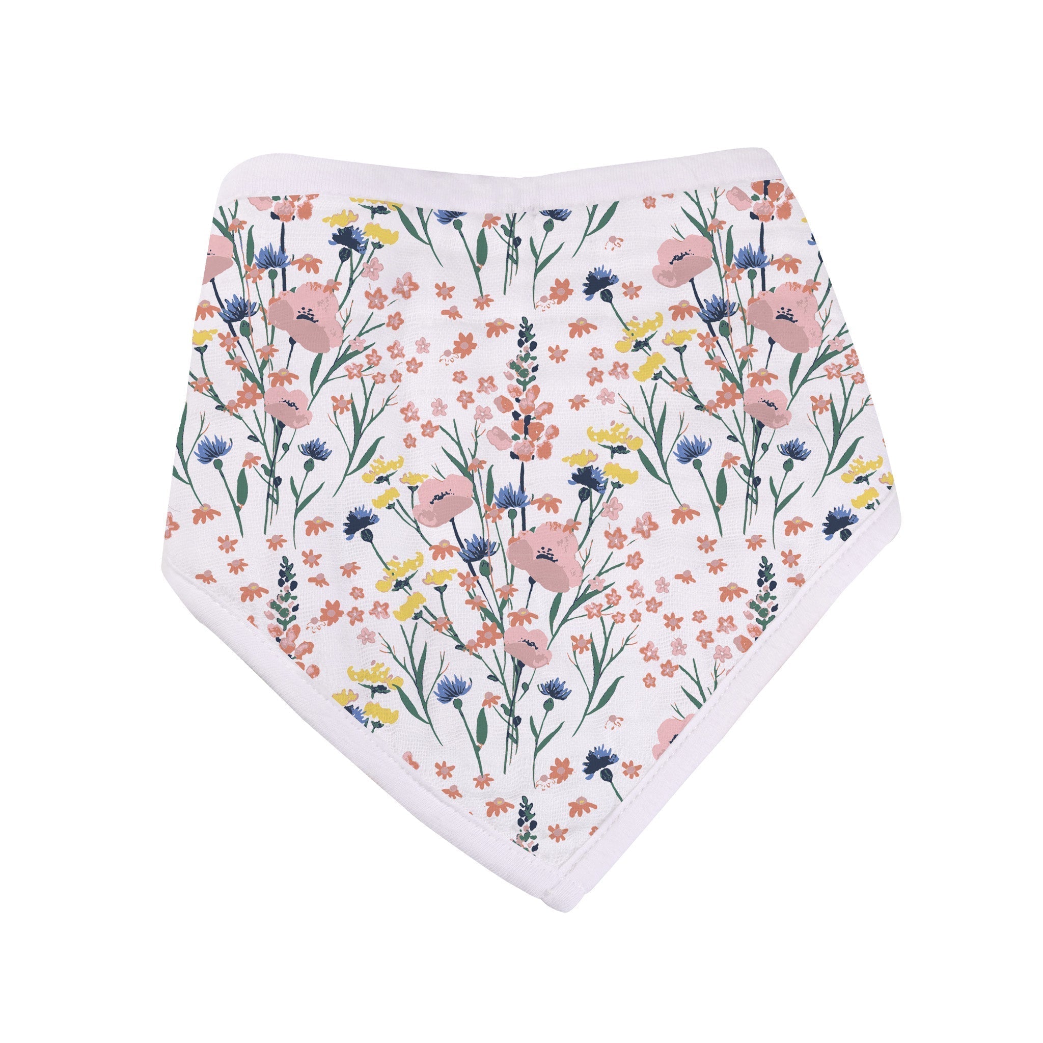 Bavoirs bandana en bambou fleurs sauvages, paquet de 3