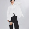 Sonoya Lapel Long Sleeve Irregular Hem Shirt