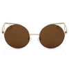 Dublin- Women Mirrored Lens Round Cat Eye Sunglasses