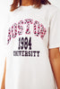 Robe t-shirt mi-longue blanche Boston 1984 University