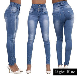 Denim Stretch Pencil Jeans Pants