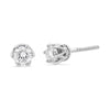 Boucles d'oreilles à tige en or blanc 14 carats avec diamant rond 1/2 carat à 6 griffes