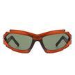 Moonhaze - Futuristic Rectangle Geometric Chunky Sport Wrap Around Sunglasses