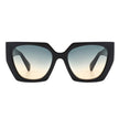 Kaeliana - Oversize Square Tinted Women Fashion Cat Eye Sunglasses