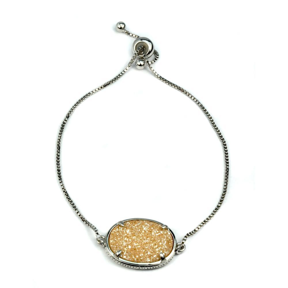 Ariana Large Druzy Bracelet in Silver