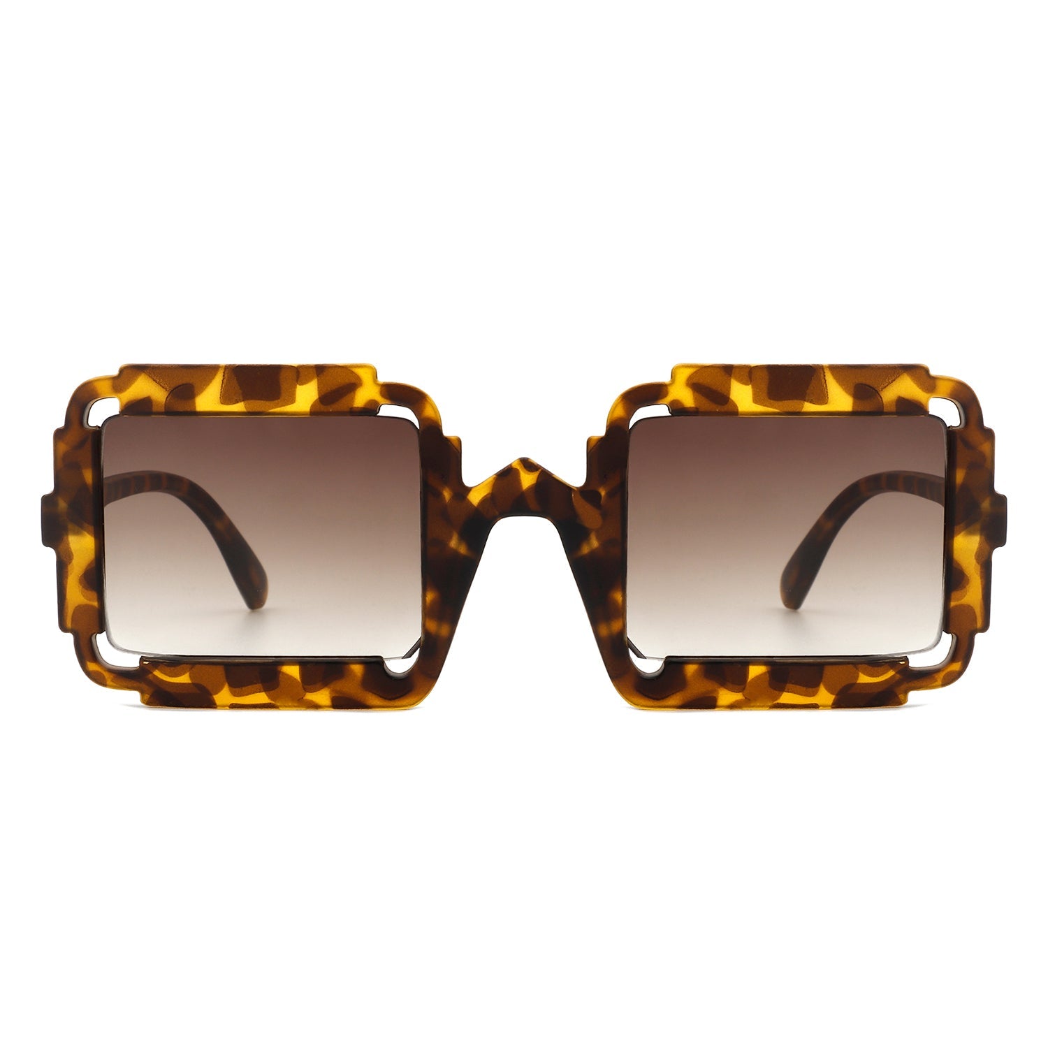 Luminite - Square Retro Irregular Frame Futuristic Fashion Tinted Sunglasses