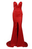 Strapless Red Evening Gown